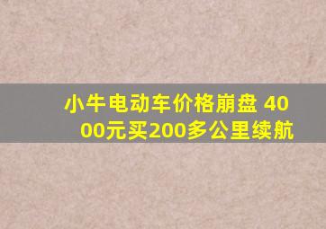 小牛电动车价格崩盘 4000元买200多公里续航